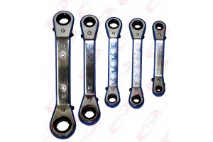 5pcs Metric Offset Ratchet Ring Spanner Wrench 6-17 mm Set